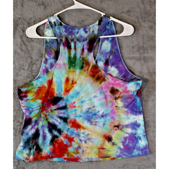 Etienne Racerback Tank XL Rainbow Burst Tie‑Dye Artisan Hand Dyed Cotton Blend - Picture 2 of 7